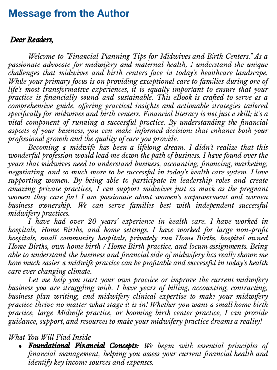Financial Planning Tips for Midwives and Birth Centers eBook - Image 4