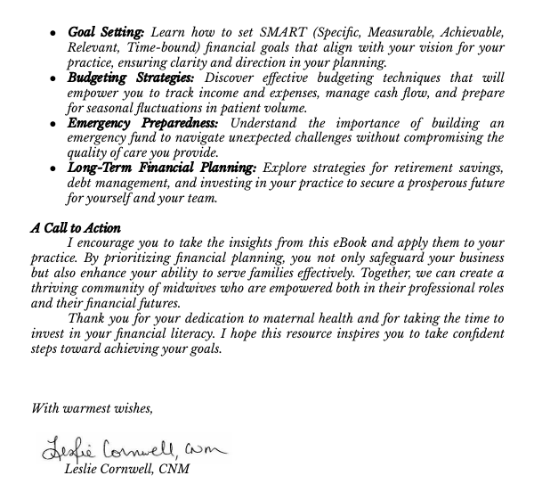 Financial Planning Tips for Midwives and Birth Centers eBook - Image 5