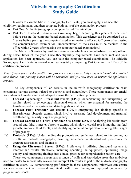 Midwife Sonography Certification Preparedness Guide - Image 4